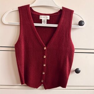 Sincerely Jules Red Button Down Knit Top